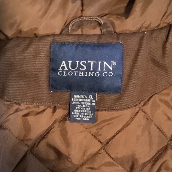 AUSTIN® CLOTHING CO. Womens Brown Hooded Jacket 100% Cotton Size XL - Picture 7 of 9
